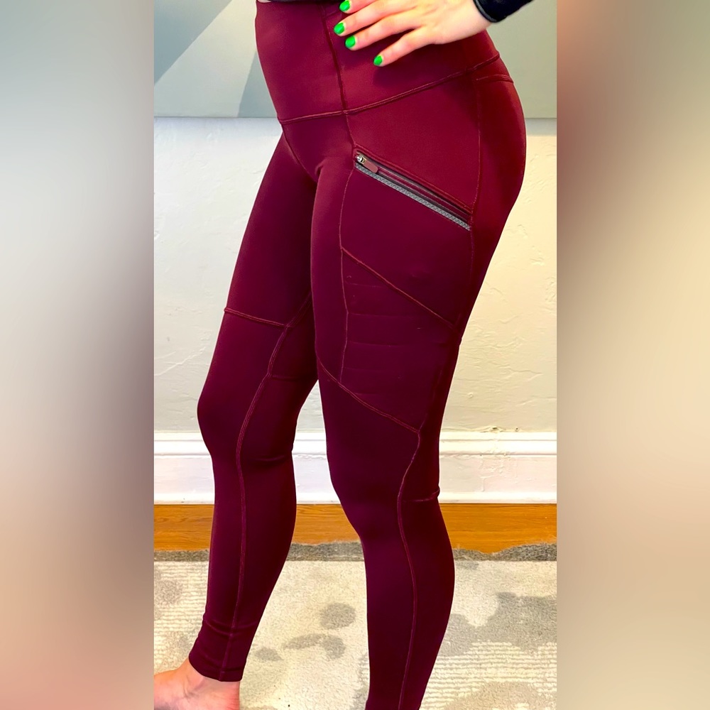 lululemon ankle length, high-waisted, brushed, technical leggings